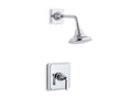 KOHLER K-TS13134-4B-CP Pinstripe Rite-Temp(R) shower valve trim with lever handle and 2.5 gpm showerhead