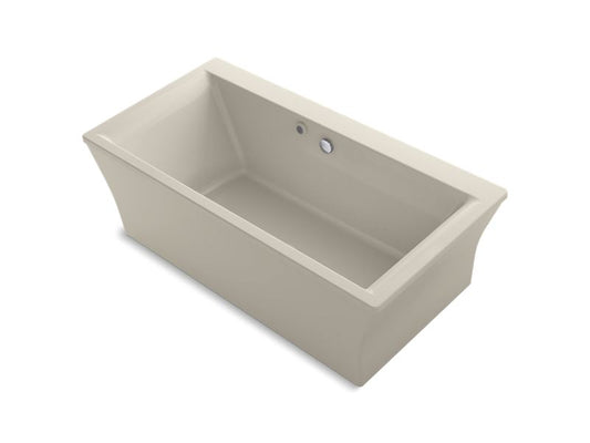 KOHLER K-24011-W1-96 Stargaze 60" x 34" freestanding bath with Bask heated surface and fluted shroud