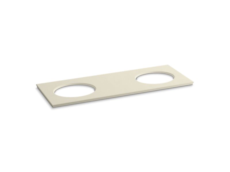KOHLER K-5433-S34 Solid/Expressions 61" vanity-top with double Verticyl oval cutout