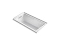 KOHLER K-1167-GHVL-0 Underscore 60" X 30" Alcove Vibracoustic Bath With Heated Bubblemassage, Left Drain In White