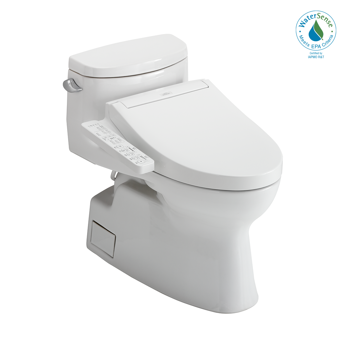 TOTO MW6443074CEFG#01 WASHLET+ Carolina II One-Piece Elongated 1.28 GPF Toilet and WASHLET+ C2 Bidet Seat , Cotton White