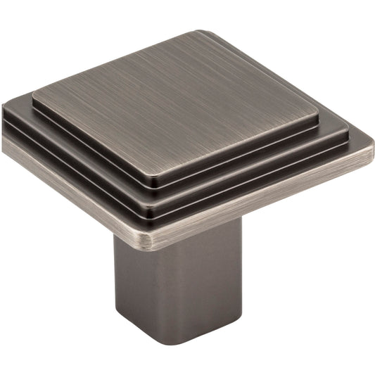 ELEMENTS 351L-BNBDL 1-1/4" Overall Length Brushed Pewter Square Calloway Cabinet Knob