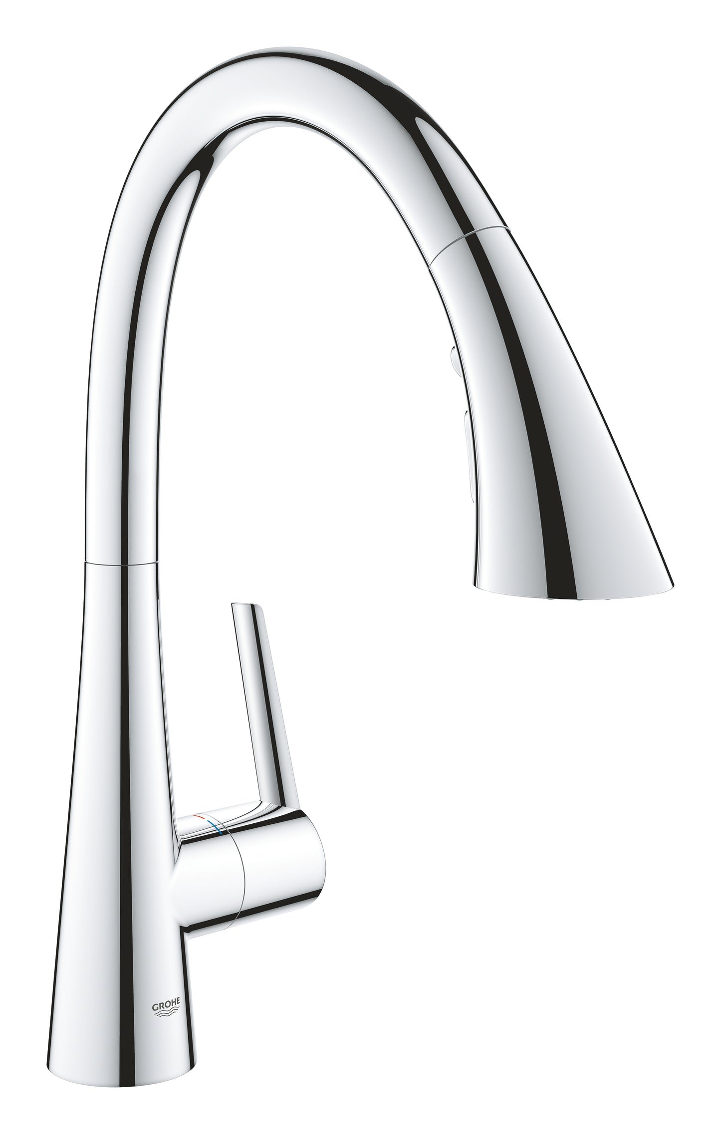 GROHE 32298003 Grohe Zedra Chrome Single-Handle Pull Down Kitchen Faucet Triple Spray 1.75 GPM