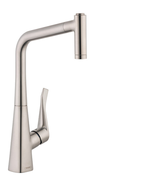 HANSGROHE 14820801 Metris HighArc Kitchen Faucet, 2-Spray Pull-Out, 1.75 GPM in Stainless Steel Optic