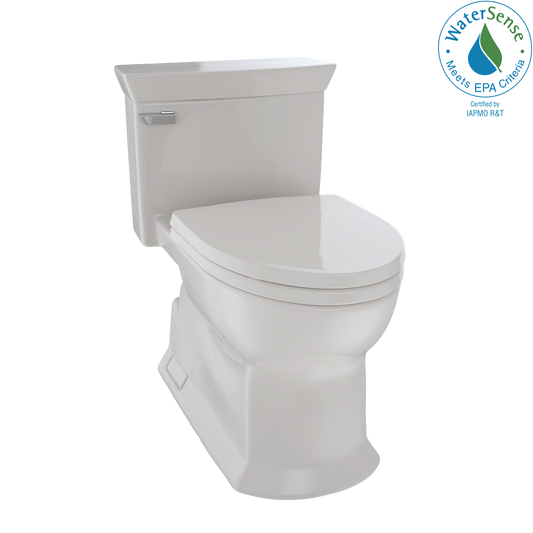 TOTO MS964214CEFG#12 Eco Soirée One Piece Elongated 1.28 GPF Universal Height Skirted Toilet with CEFIONTECT , Sedona Beige