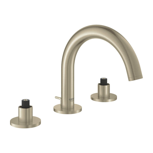 GROHE 20072EN3 Atrio New Brushed Nickel 8-inch Widespread 2-Handle S-Size Bathroom Faucet 1.2 GPM