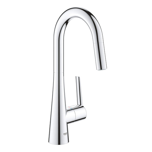 GROHE 32283003 Grohe Zedra Chrome Single-Handle Pull Down Dual Spray Prep Faucet 1.75 GPM
