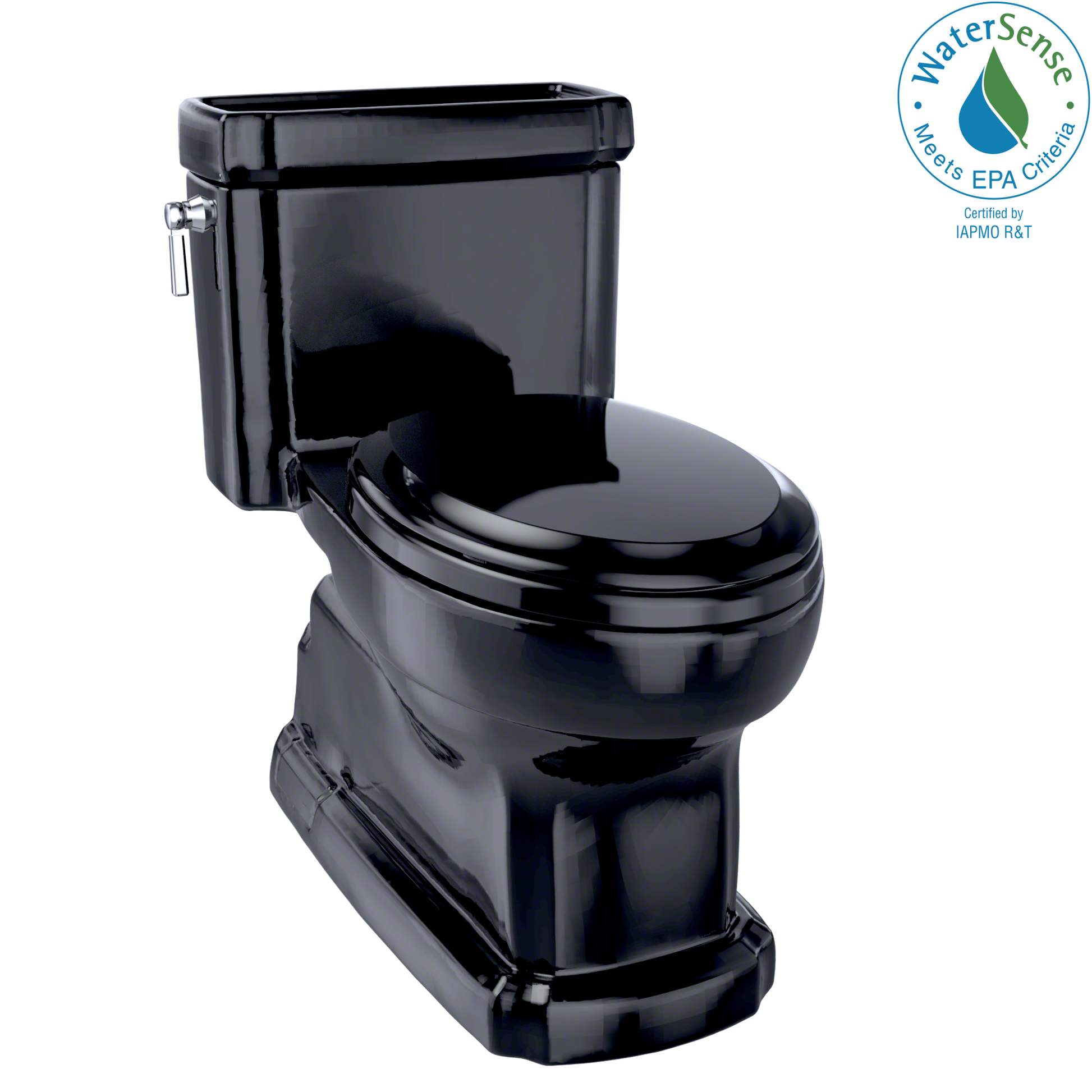 TOTO MS974224CEF#51 Eco Guinevere Elongated 1.28 GPF Universal Height Skirted Toilet with SoftClose Seat , Ebony