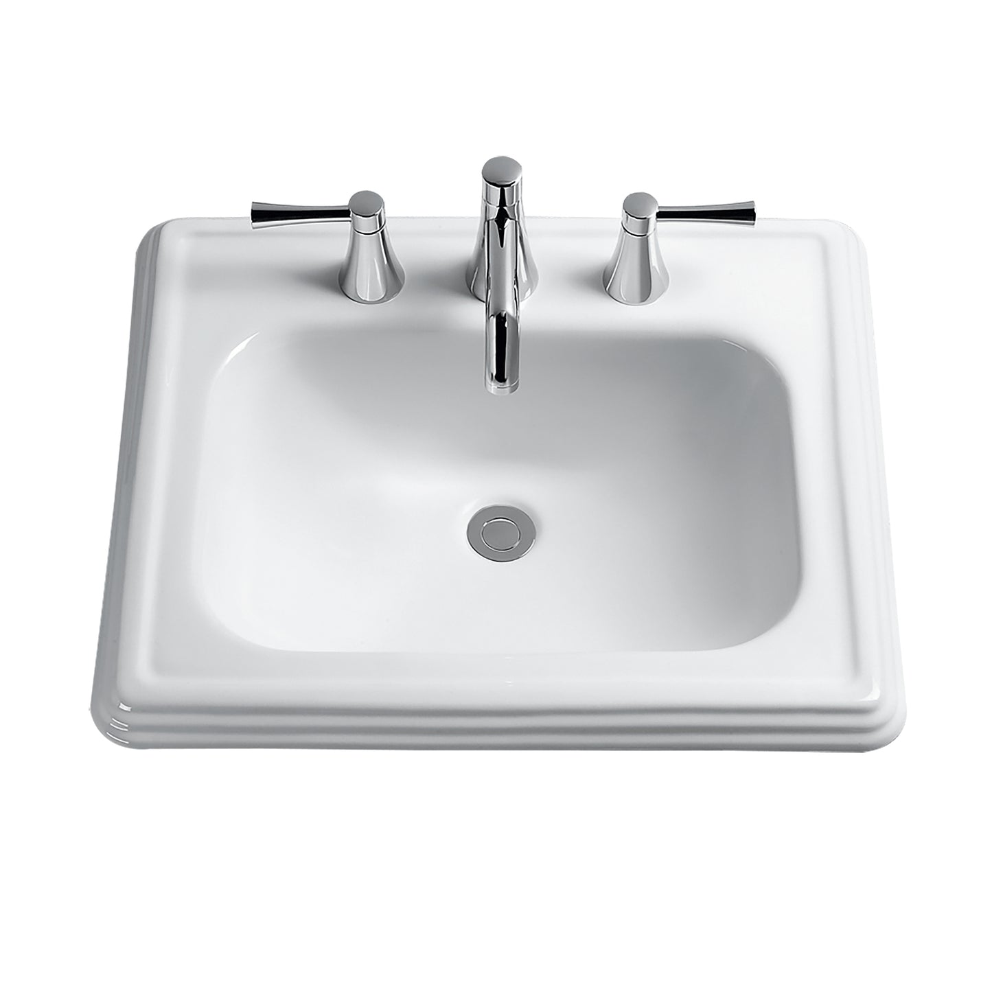 TOTO LT531.4#01 Promenade Rectangular Self-Rimming Drop-In Bathroom Sink for 4 Inch Center Faucets , Cotton White