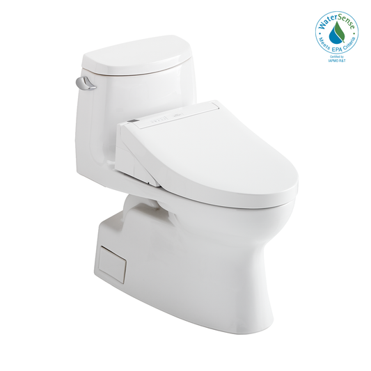 TOTO MW6143084CUFG#01 WASHLET+ Carlyle II 1G One-Piece Elongated 1.0 GPF Toilet and WASHLET+ C5 Bidet Seat , Cotton White