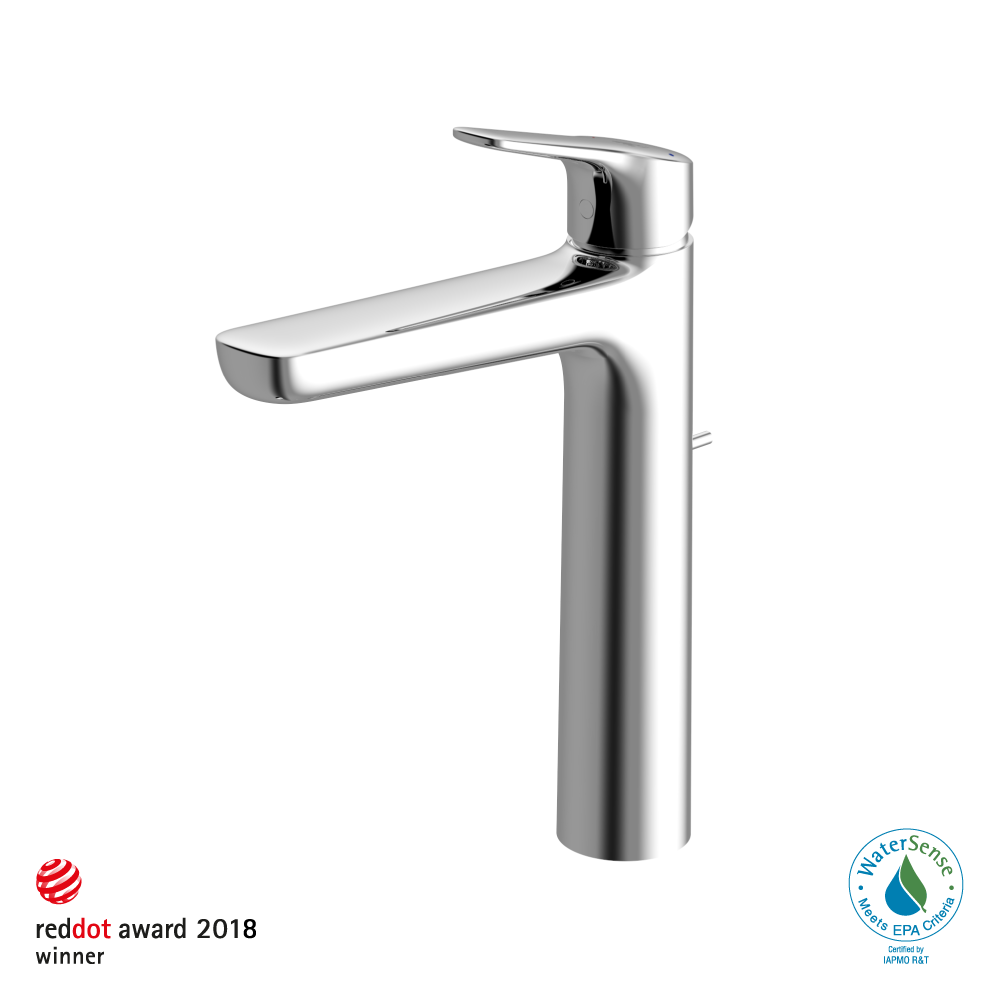 TOTO TLG03305U#CP GS Series 1.2 GPM Single Handle Bathroom Faucet for Vessel Sink with COMFORT GLIDE Technology and Drain Assembly , Polished Chrome