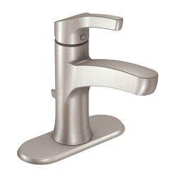 MOEN WSL84733SRN Danika Spot resist brushed nickel one-handle high arc bathroom faucet