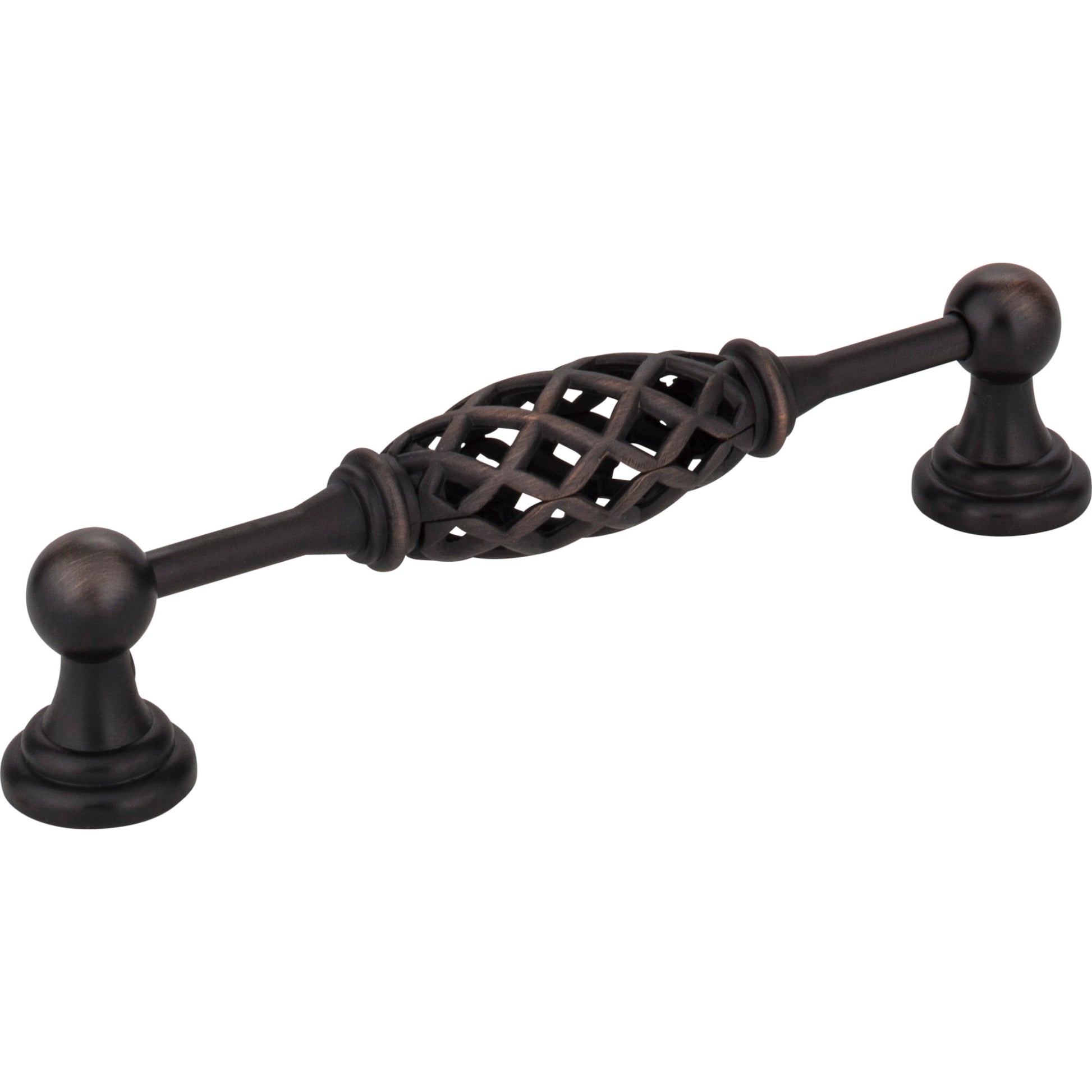 JEFFREY ALEXANDER 749-128B-DBAC 128 mm Center-to-Center Brushed Oil Rubbed Bronze Birdcage Tuscany Cabinet Pull