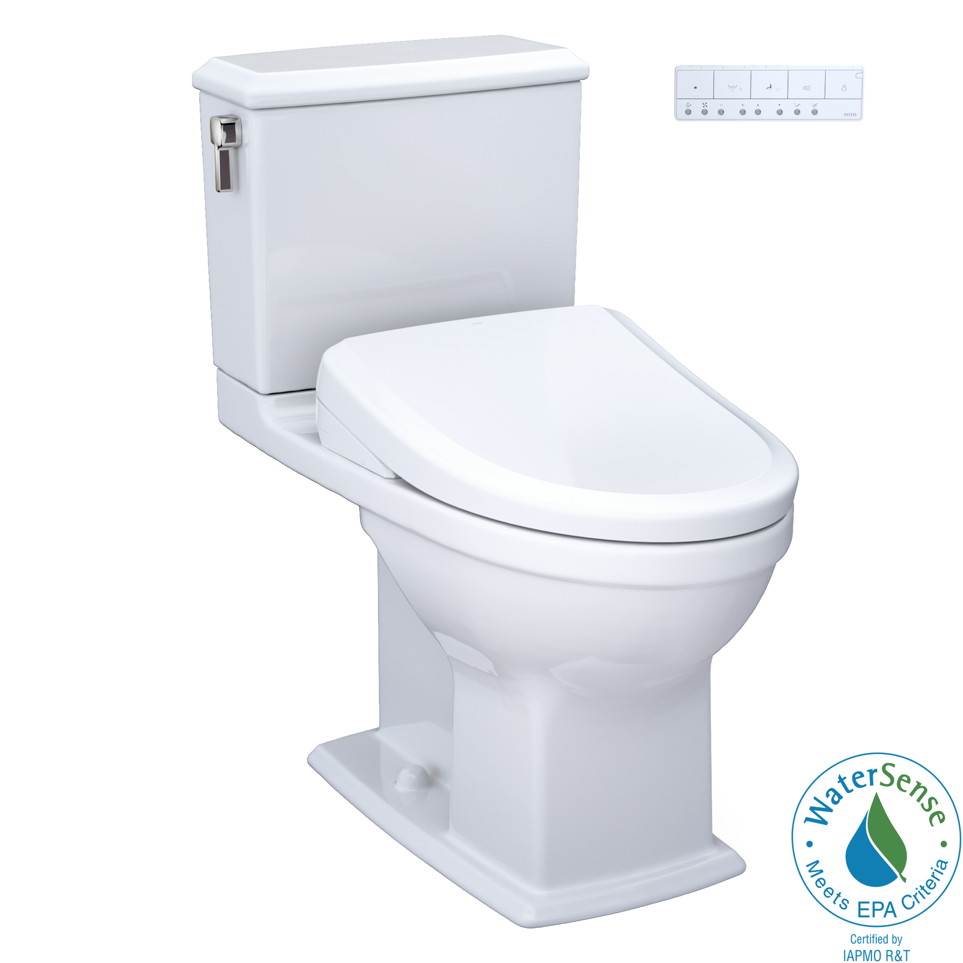 TOTO MW4944734CEMFG#01 WASHLET+ Connelly Two-Piece Elongated Dual Flush 1.28 and 0.9 GPF Toilet and Classic WASHLET S7A Classic Bidet Seat , Cotton White