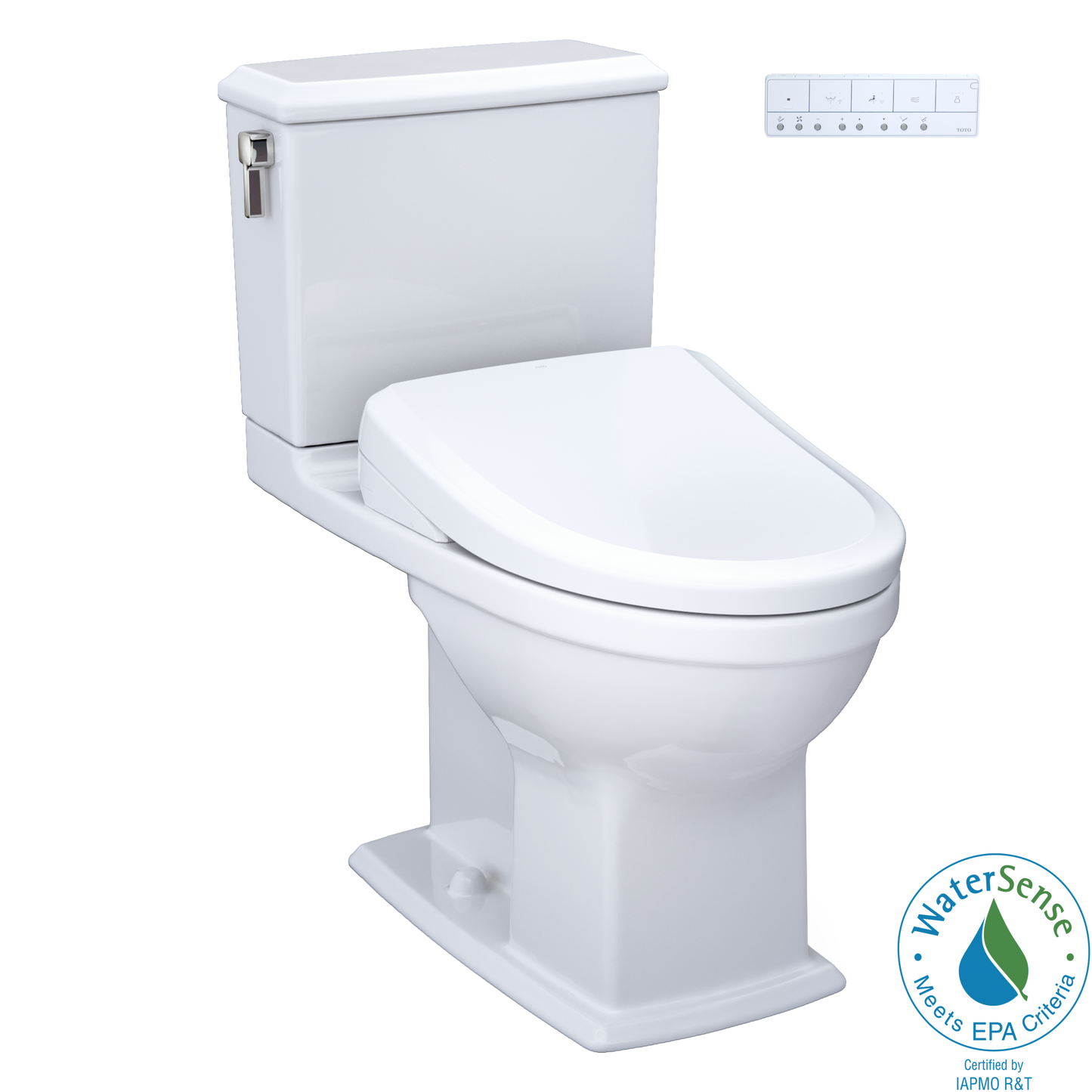 TOTO MW4944724CEMFGA#01 WASHLET+ Connelly Two-Piece Elongated Dual Flush 1.28 and 0.9 GPF Toilet and Classic WASHLET S7 Contemporary Bidet Seat with Auto Flush , Cotton White