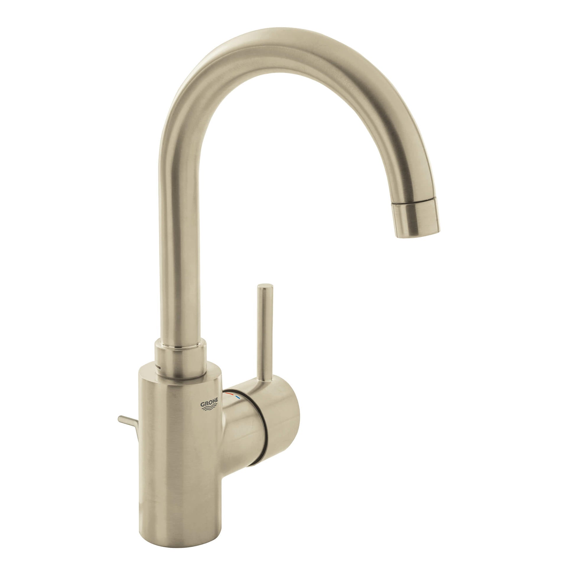 GROHE 32138EN2 Concetto Brushed Nickel Single Hole Single-Handle L-Size Bathroom Faucet 1.2 GPM