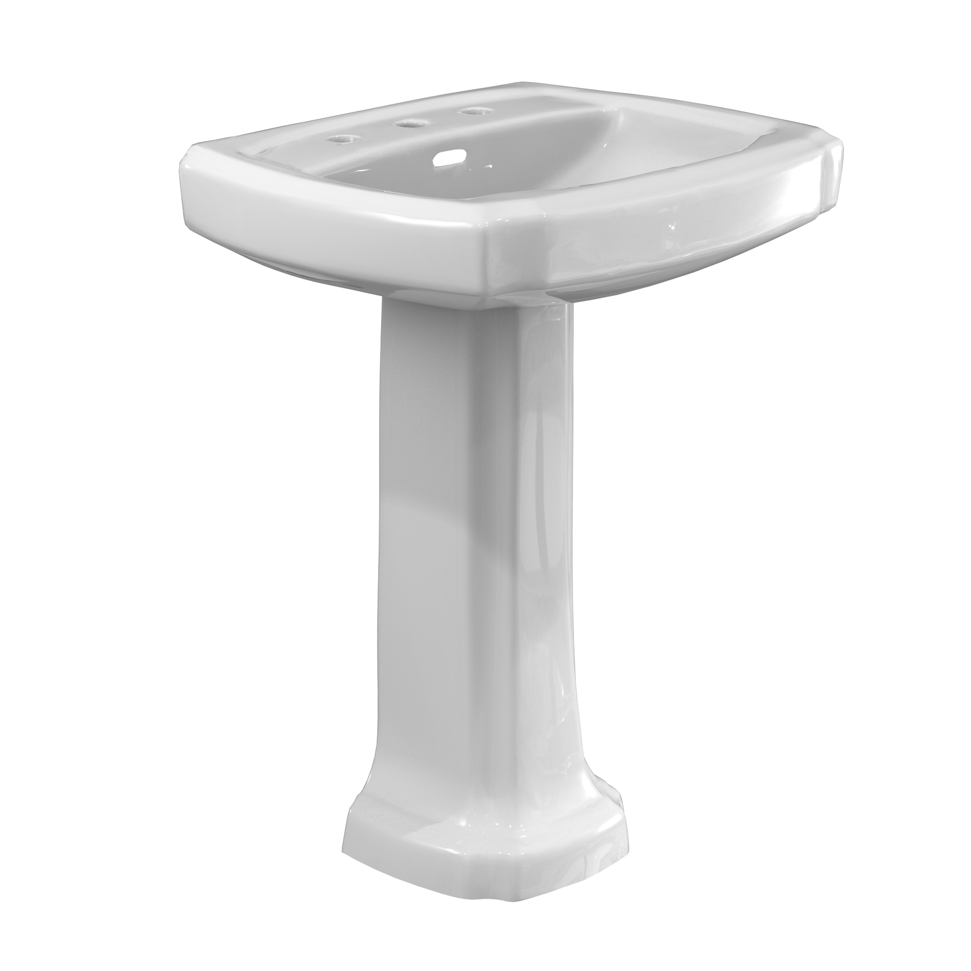 TOTO LPT972.8#01 Guinevere 24-3/8" x 19-7/8" Rectangular Pedestal Bathroom Sink for 8 Inch Center Faucets , Cotton White