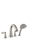 HANSGROHE 06132820 Swing C 4-Hole Roman Tub Set Trim with Lever Handles and 1.8 GPM Handshower in Brushed Nickel