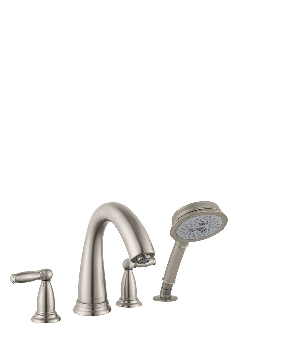HANSGROHE 06132820 Swing C 4-Hole Roman Tub Set Trim with Lever Handles and 1.8 GPM Handshower in Brushed Nickel