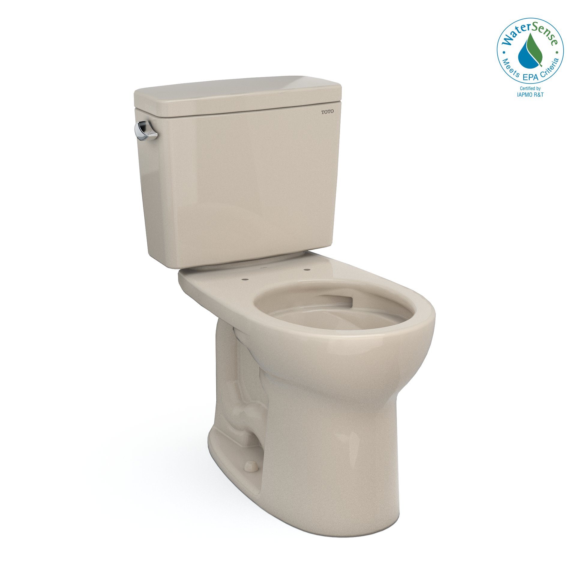 TOTO CST775CEFG#03 Drake Two-Piece Round 1.28 GPF Universal Height TORNADO FLUSH Toilet with CEFIONTECT , Bone