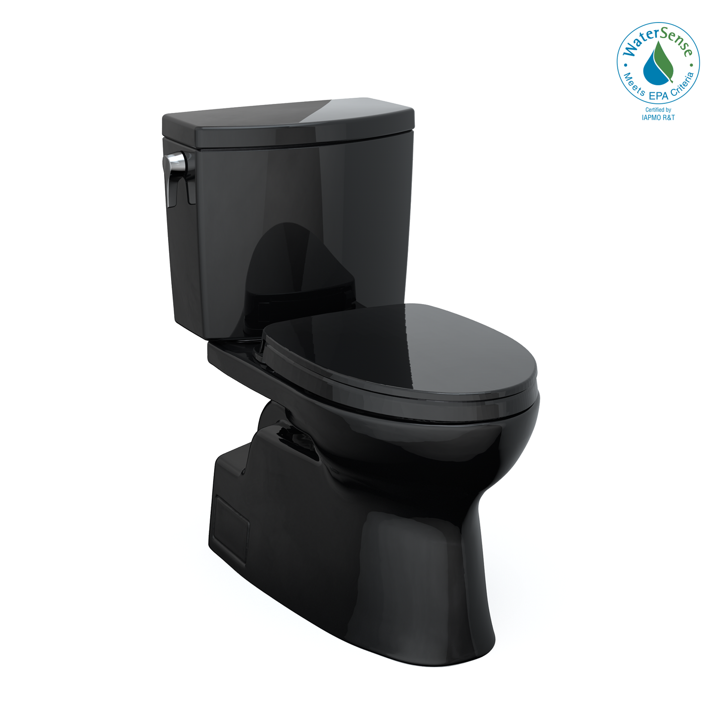 TOTO MS474124CUF#51 Vespin II 1G Two-Piece Elongated 1.0 GPF Universal Height Toilet with SS124 SoftClose Seat , Ebony