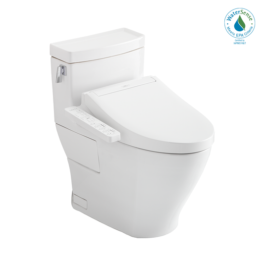 TOTO MW6243074CEFG#01 TOTOWASHLET+ Legato One-Piece Elongated 1.28 GPF Toilet and WASHLET C2 Bidet Seat , Cotton White