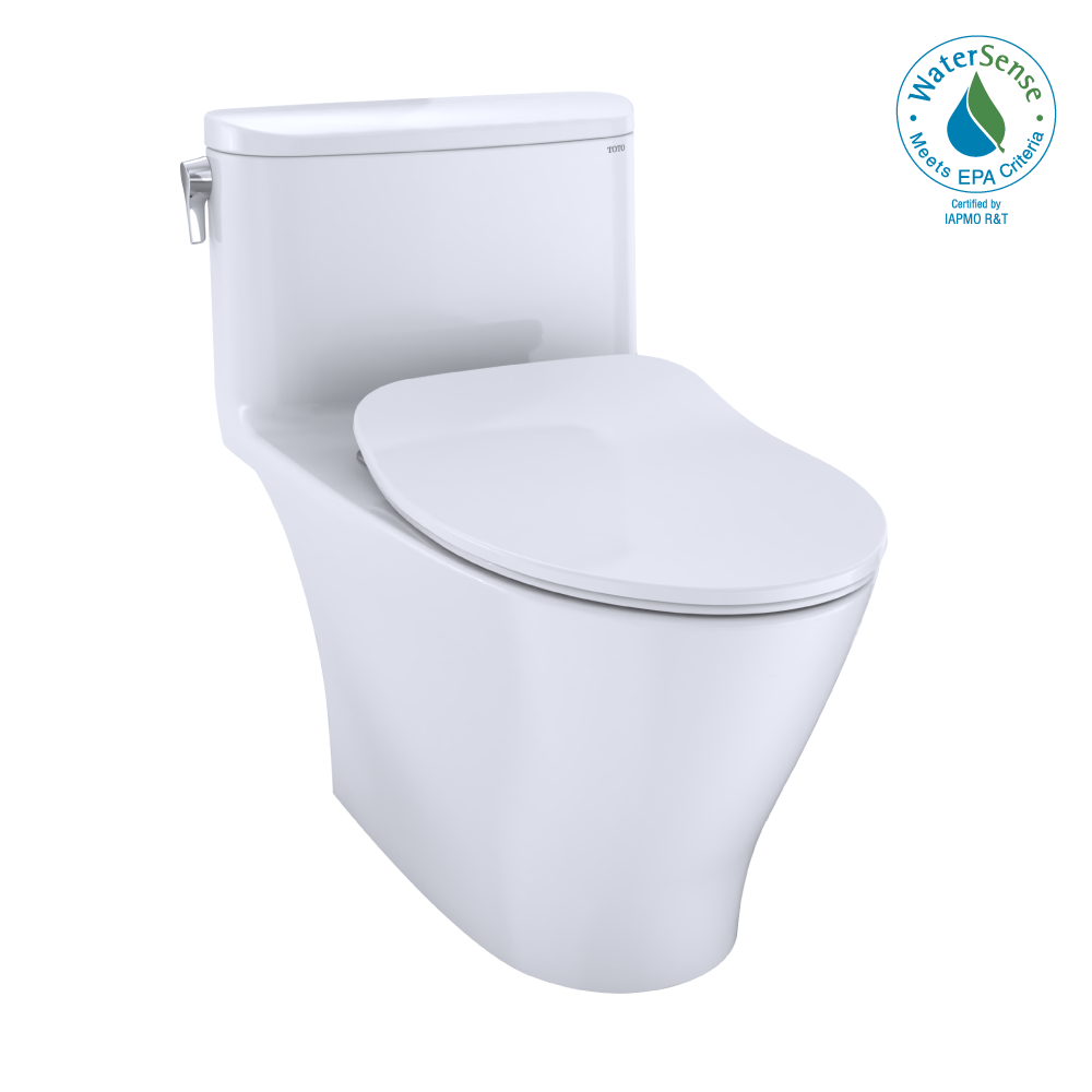 TOTO MS642234CUFG#01 Nexus 1G One-Piece Elongated 1.0 GPF Universal Height Toilet with CEFIONTECT and SS234 SoftClose Seat , Cotton White