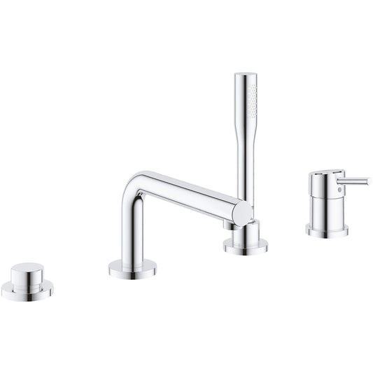 GROHE 19576002 Concetto Chrome 4-Hole Single-Handle Deck Mount Roman Tub Faucet with 1.75 GPM Hand Shower