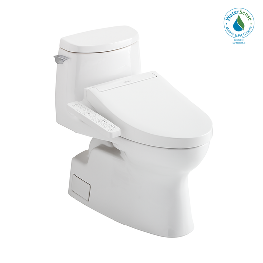 TOTO MW6143074CUFG#01 WASHLET+ Carlyle II 1G One-Piece Elongated 1.0 GPF Toilet and WASHLET+ C2 Bidet Seat , Cotton White