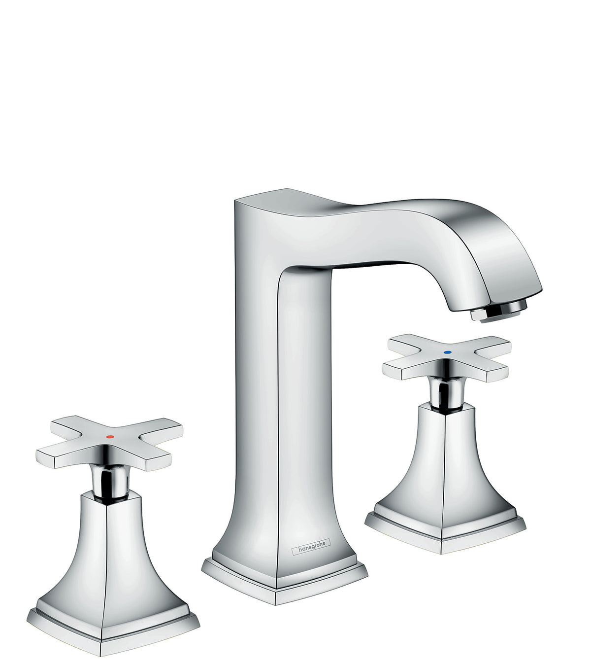 HANSGROHE 31307001 Metropol Classic Widespread Faucet 160 with Cross Handles and Pop-Up Drain, 1.2 GPM - Chrome