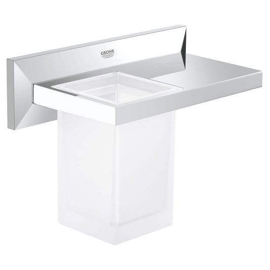 GROHE 40503000 Allure Brilliant Chrome Bathroom Shelf with Tumbler