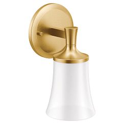 MOEN YB0361BG Flara  One Globe Bath Light In Brushed Gold