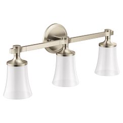 MOEN YB0363BN Flara  Three Globe Bath Light In Brushed Nickel