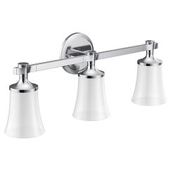 MOEN YB0363CH Flara  Three Globe Bath Light In Chrome