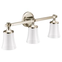 MOEN YB0363NL Flara  Three Globe Bath Light In Polished Nickel