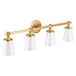 MOEN YB0364BG Flara  Four Globe Bath Light In Brushed Gold