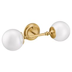 MOEN YB0562BG Colinet  Two Globe Bath Light In Brushed Gold