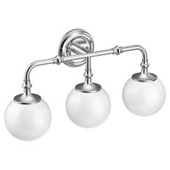 MOEN YB0563CH Colinet  Three Globe Bath Light In Chrome