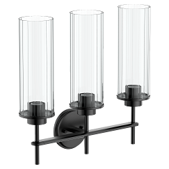MOEN YB1763BL Greenfield  Three Globe Bath Light In Matte Black