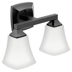 MOEN YB5162BL Voss  Two Globe Bath Light In Matte Black