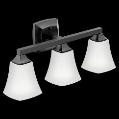 MOEN YB5163BL Voss  Three Globe Bath Light In Matte Black