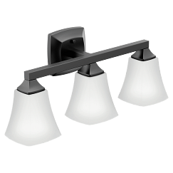 MOEN YB5163BL Voss  Three Globe Bath Light In Matte Black