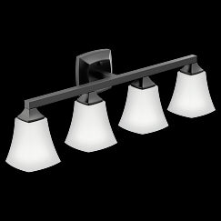 MOEN YB5164BL Voss  Four Globe Bath Light In Matte Black