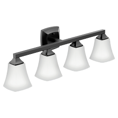 MOEN YB5164BL Voss  Four Globe Bath Light In Matte Black