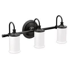 MOEN YB6463BL Belfield  Three Globe Bath Light In Matte Black