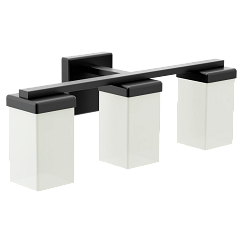 MOEN YB8863BL 90 Degree  Three Globe Bath Light In Matte Black