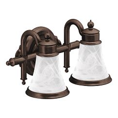 MOEN YB9862ORB Waterhill  Two Globe Bath Light In Oil Rubbed Bronze