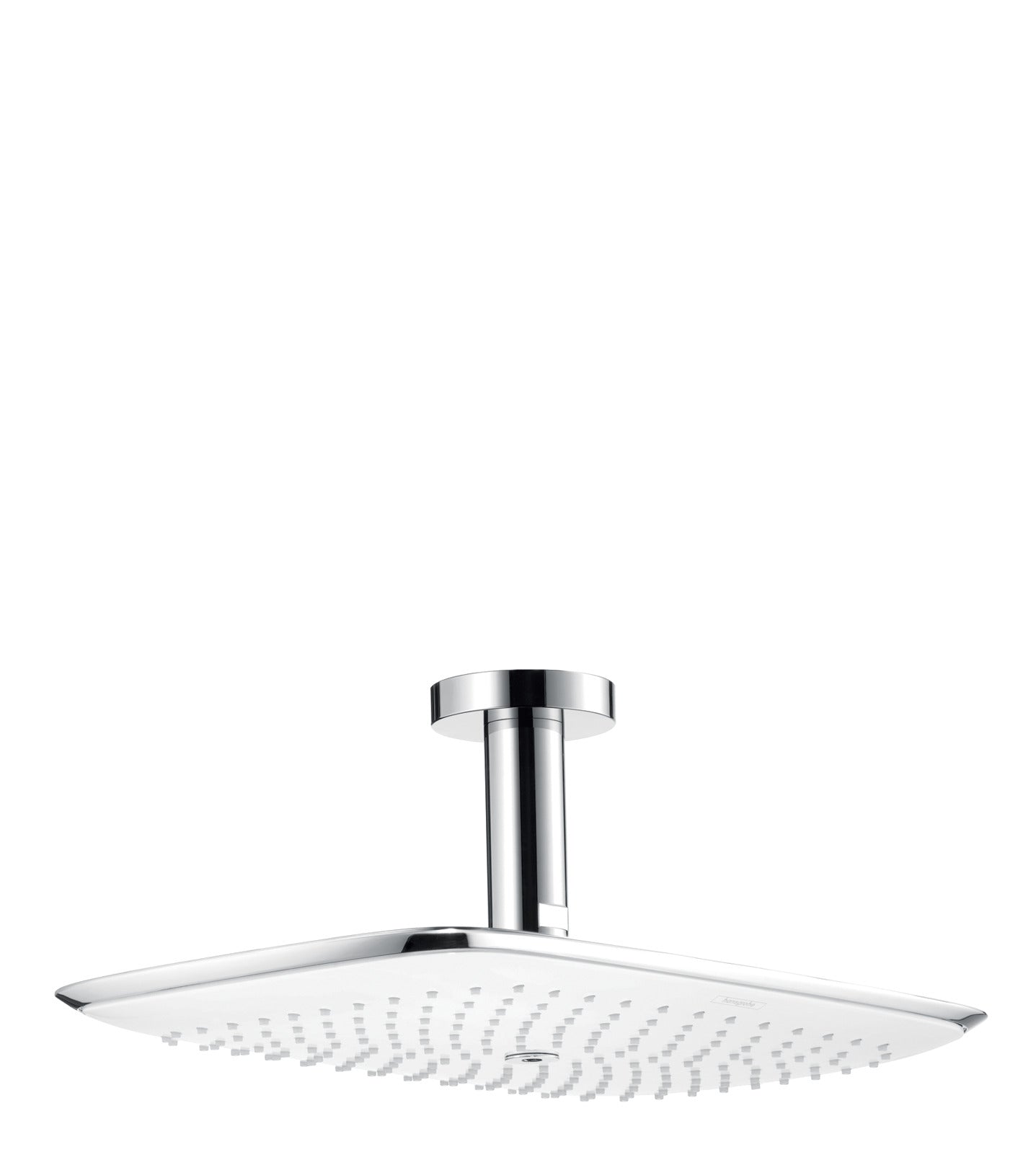 HANSGROHE 27390401 PuraVida Showerhead 400 1-Jet with Ceiling Mount, 2.5 GPM in White/Chrome