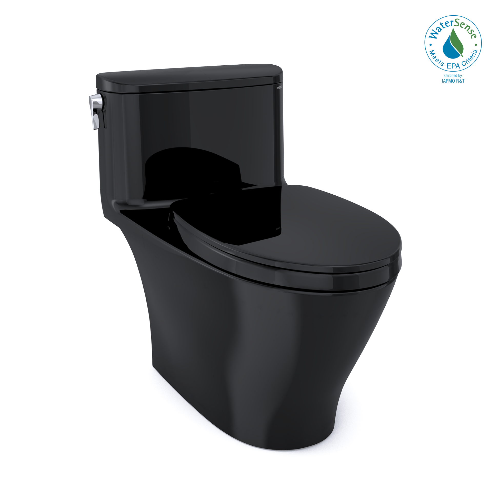 TOTO MS642124CEF#51 Nexus One-Piece Elongated 1.28 GPF Universal Height Toilet with SS124 SoftClose Seat , Ebony