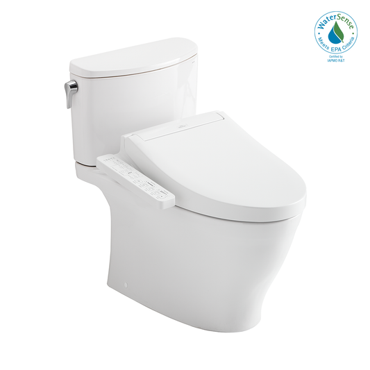 TOTO MW4423074CEFG#01 WASHLET+ Nexus Two-Piece Elongated 1.28 GPF Toilet with C2 Bidet Seat , Cotton White